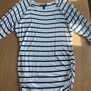 Never worn, black and white striped tunic